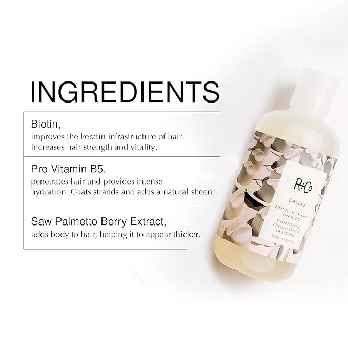 R+Co Dallas Biotin Thickening Shampoo & Conditioner Set | Adds Volume, Strength & Fullness | Sulfate-Free, Vegan + Cruelty-Free | 8.5oz (Pack of 2)