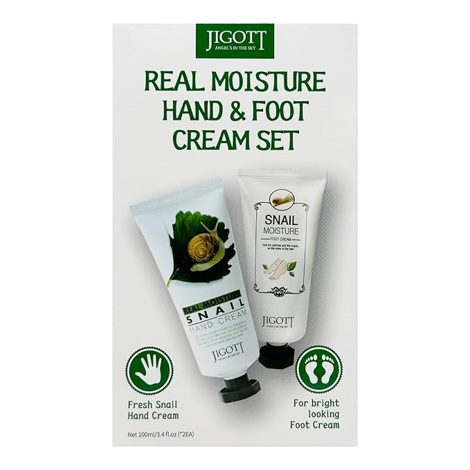 Jigott - Real Moisture Snail Hand & Foot Cream Set 3.4 FL OZ/100ml Each