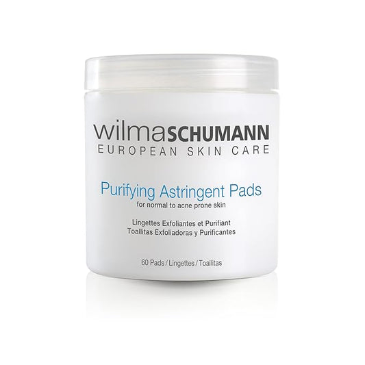 Wilma Schumann Purifying Astringent Pads for Face, Skin Exfoliating Pads with Salicylic Acid, Pack of 60