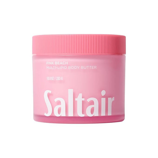 Saltair Multi-Lipid Body Butter - Rich, Nourishing Hydrating Body Cream with Ceramide Complex, Coconut Oil, Shea Butter, and Sea Buckthorn. Moisturizing Dry Skin Care. 10oz Jar - Pink Beach