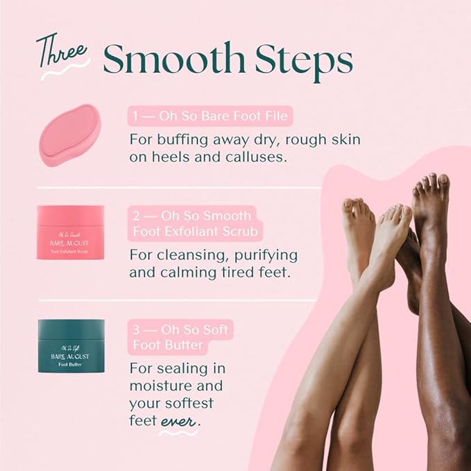 Bare August Glass Foot File Callus Remover- Heel Scraper & in Shower Foot Scrubber Dead Skin Remover - Pedicure Foot Buffer for Soft Feet