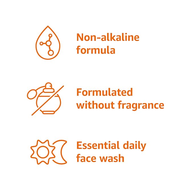 Amazon Basics Daily Facial Cleanser For Gentle Skin, Unscented, 16 Fl Oz (Pack of 2)