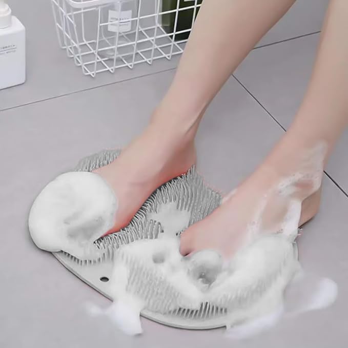 4-Pack Bath Scrubber Mat for Back Scrubbing and Foot Exfoliation - Dual-Use Shower Mats with Non-Slip Suction Cups - Soft, Durable, and Hygienic - Perfect for Full-Body Cleansing and Spa-Like Comfort
