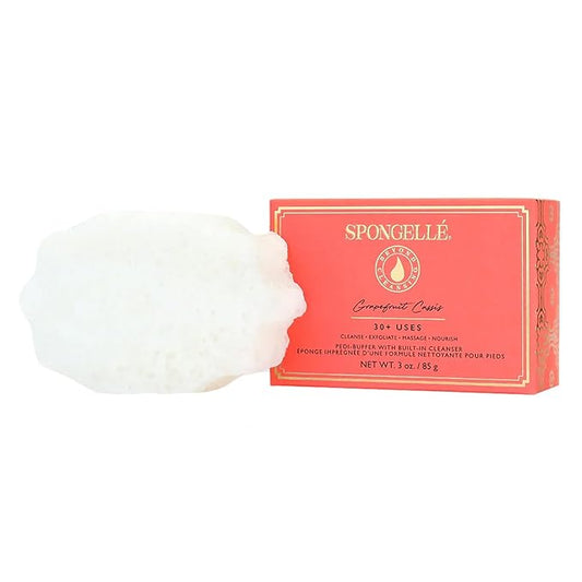 Spongelle Grapefruit Cassis Pedi Buffer| Foot Scrubber with Soap Infused Sponge | Pedicure at Home | Moisturize & Cleanse with our Exfoliating Sponge 30+ uses | Zesty Grapefruit, Cassis & Vanilla