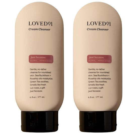 Loved01 Face & Body Cream Cleanser, John Legend Skincare, Gentle Daily Wash for All Skin Types, Hydrating & Moisturizing Cream-to-Clean Formula, Fresh Floral Scent, 2-Pack (6 oz Each)