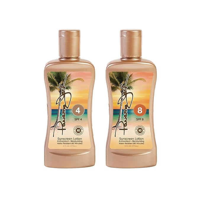 Panama Jack Sunseeker Set - Travel Sunscreen Tanning Lotion SPF 4 & 8 Suntan Sun Care Pack