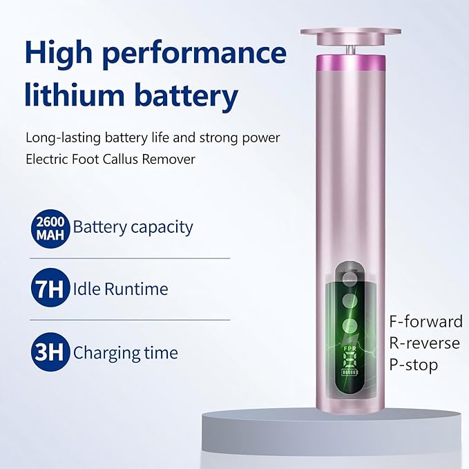 Electric Foot Callus Remover, 2-in-1 Feet Callus Remover, 2600mAh Battery, 9-Speed Adjustable Foot Grinding Tool, Includes 100 Sandpaper Sheets and Grinding Heads,Pedicure Tools for Dead Skin