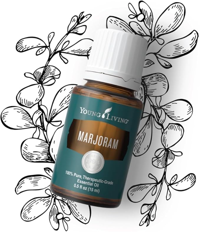 Young Living Marjoram Essential Oil - 15ml for Aromatherapy Diffusion, Massage, and Muscle Support, with Soothing Herbal Aroma for Natural Relaxation, Known as The Herb of Happiness