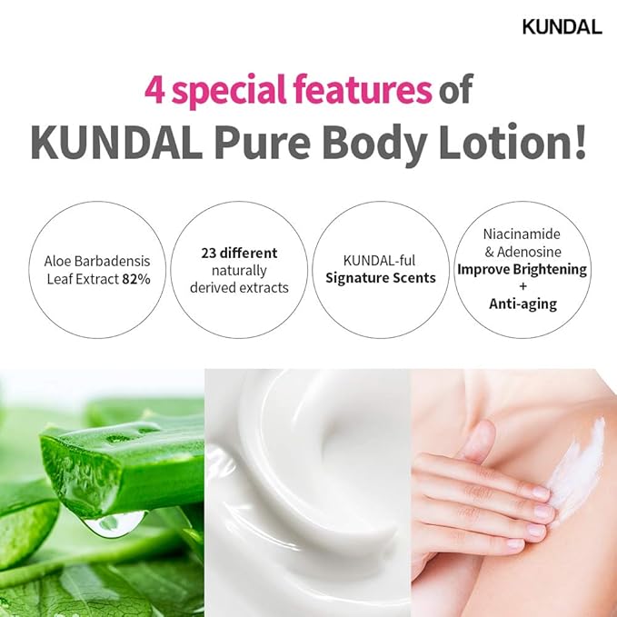 KUNDAL Nature Body Lotion [White Musk] Moisturizer with 82% Aloe Vera/Deep Hydration for Dry Skin & Sensitivy Skin 500ml(16.9Fl oz),Stocking Stuffers