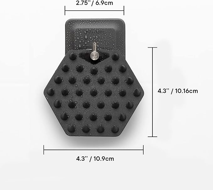 TOOLETRIES Scalp Scrubber & Hook - Silicone Exfoliating Hair Scrubber for Men, Bath & Shower Accessories - Features Silicone-Grip Technology, Removable & Reusable