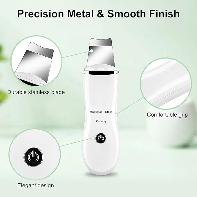 Face Blackhead Remover Tools Kit, Deep Pore Cleaner Face Scrubber with USB Recharge, 304 Stainless Steel Blade, Silicone Brushes & Blackhead Needles Set with PP Storage Box