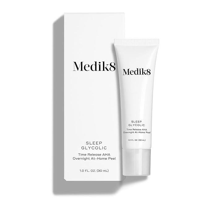 Medik8 Sleep Glycolic - Exfoliating Glycolic Acid At Home Face Peel - Night Cream for Face - Night Peel with Glycerin and Korean Clover - 1.0 oz