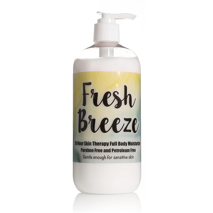 The Lotion Company 24 Hour Skin Therapy Lotion – Full Body Moisturizer with Aloe Vera – Paraben Free, Made in USA – Fresh Breeze Fragrance – 16 oz