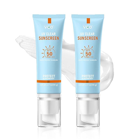 VGO Mineral Sunscreen for Face, Reef Safe Sunscreen, Oil-Free Face Moisturizer with SPF 50, Broad-Spectrum UVA/UVB Protection, Lightweight, Non-Comedogenic, Travel Size (2 pack)
