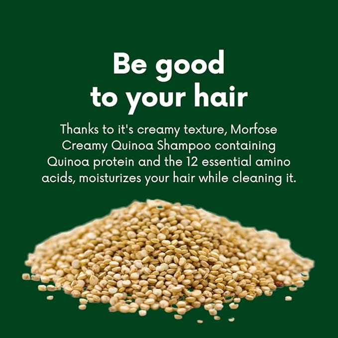 Morfose Professional Quinoa Protein Shampoo, Strengthening Color Care, Revives Dullness, promotes Softness and Shiny Hair, Nourishes Strands for Beautiful Hair, 33.81 Fl oz