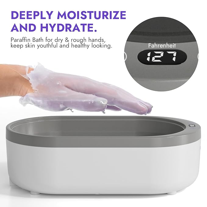 Small Paraffin Wax Machine for Hands - Paraffin Hand Wax Machine 2000ml Small Size With 4 packs of Paraffin Wax Digital Display Screen for Paraffin Baths