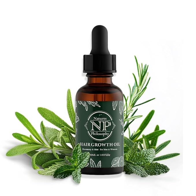 NP NATURES PHILOSOPHY Rosemary Mint Hair Growth Oil, Stimulates Hair Regrowth, Anti-Hair Loss, Nourishing Scalp Treatment for Thicker Fuller Hair, Aussie Hair Growth Products for All Hair Types