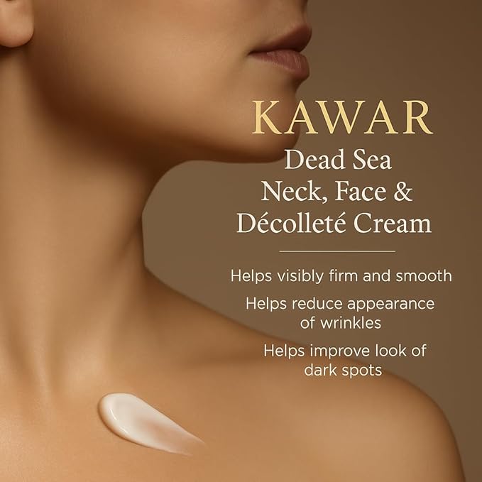 KAWAR Dead Sea Anti-Aging Extra-Firming Neck, Face and Décolleté Cream | Anti-Aging Moisturizer | Visibly Firms, Smoothes and Lifts | Minimizes Appearance Of Wrinkles | Targets Dark Spots | 1 Oz