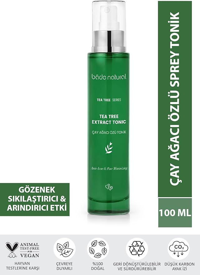 Bade Natural Tea Tree Pore-Refining Toner – Clarifying Toner for Acne-Prone, Oily & Combination Skin – Gently Mattifies and Hydrates – 3.4 fl oz (100 ml)