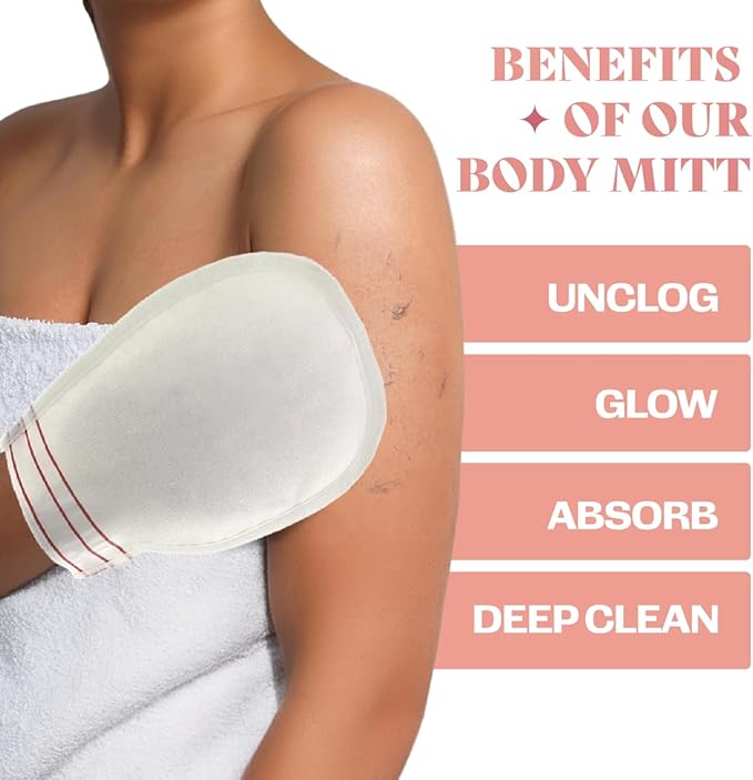 Exfoliating Glove - Turkish Hammam Mitt for Bath, Exfoliating Body Scrubber Mitt, Dead & Dry Skin Remover for Body, Great for Spray Tan Removal, Smooth Skin Surface (1 Count)