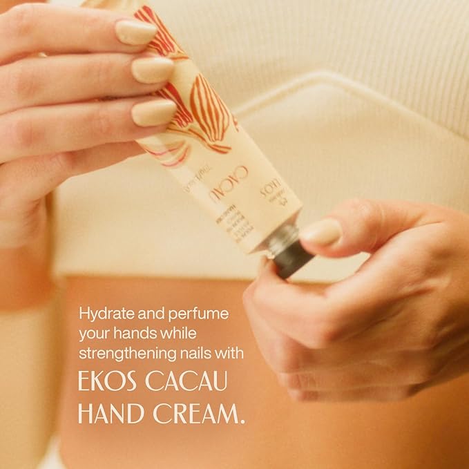 Natura – Ekos Cacau Hand Cream, Cocoa Butter Moisturizer for Dry Hands, Hydrating Vegan Skincare, Strengthens Nails & Cuticles – 2.6oz (75g)