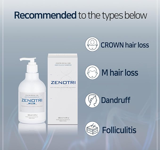 Follicle Shampoo Hair loss Zero with Copper peptide, Biotin, Dexpanthenol, Pyrithione Zinc/Genetic Hair Care Solution