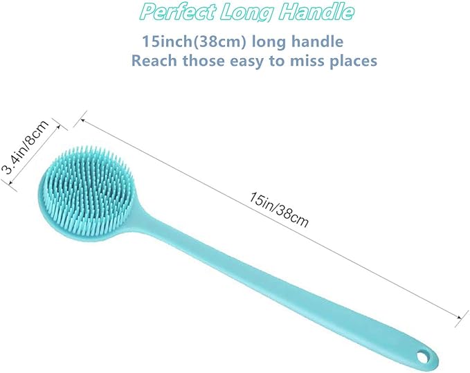 Silicone Body Scrubber, Long Handle Back Scrubber for Shower, Silicone Body Brush Shower Scrubber for Body, Shower Srush Back Brush Body Exfoliator