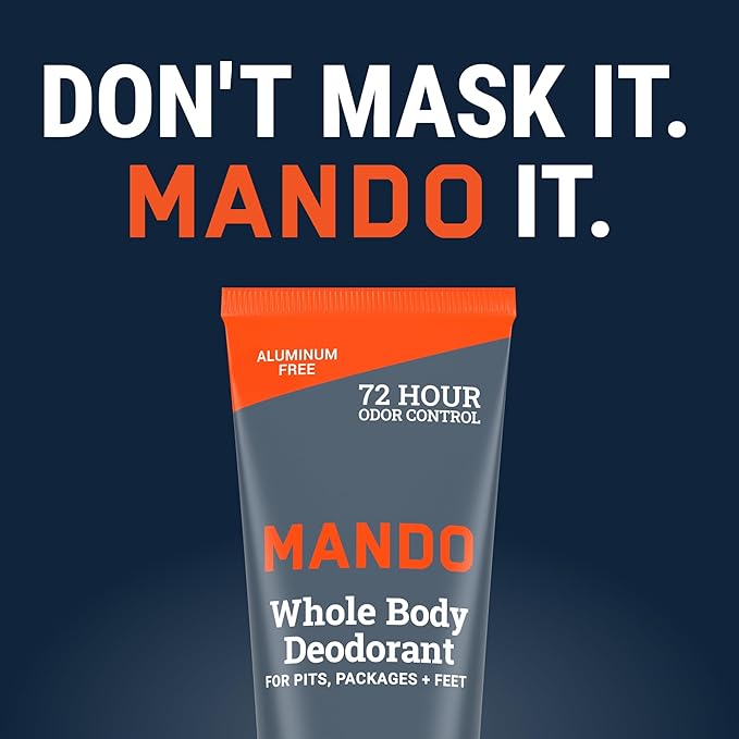 Mando Whole Body Deodorant For Men - Invisible Cream - 72 Hour Odor Control - Aluminum Free, Baking Soda Free, Skin Safe - 3 ounce (Pack of 2) - Mt Fuji