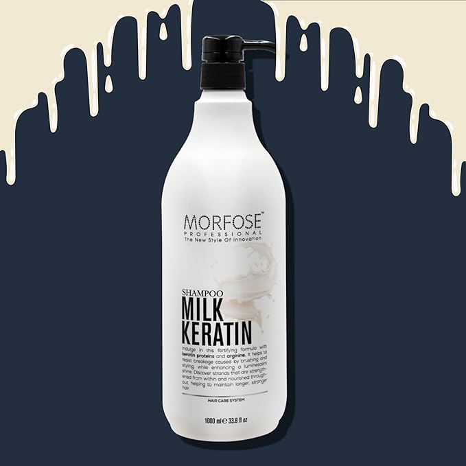 Morfose Shampoo - Intensive Milk Therapy with Amino Acid Complexes, Keratin-Enriched Shampoo, Keratin for Shine & Volume, Strengthening Arginine, 33.81 Fl. Oz