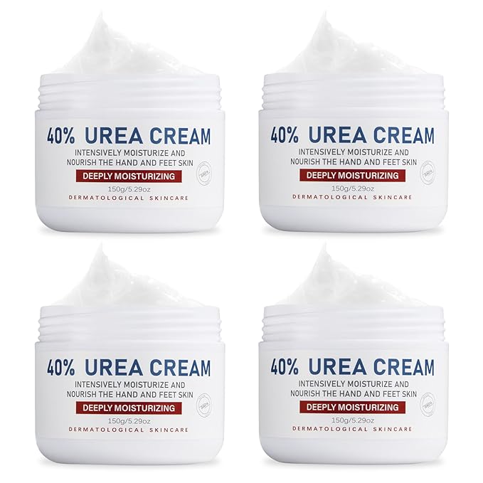 OUKEYA Urea Cream 40 Percent,Foot & Hand Cream for Dry Cracked,Urea Lotion for Feet Maximum Strength(4 Packs)