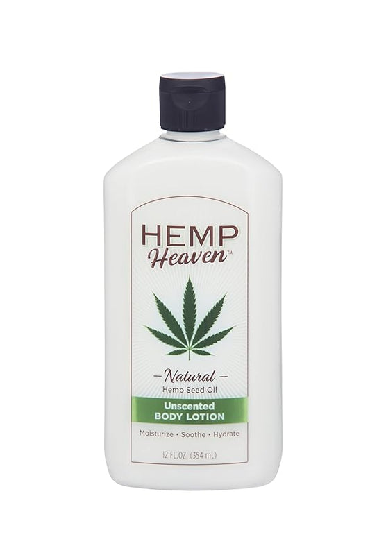 Hemp Heaven Hemp Lotion - Lotion Unscented Scent - Natural Hemp Seed Oil, Paraben-Free, 12 oz, Made in USA, Nourishing for Men & Women, EWG Verified, Anti-Aging