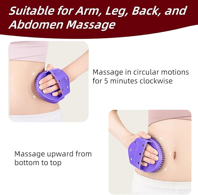 Handheld Massage Brush – Comfortable Grip Massage Gloves for Full-Body Brushing & Relaxing Muscle Care (Pink)