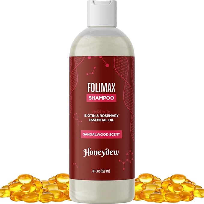 Folimax Biotin Shampoo for Thinning Hair - Volumizing Biotin Shampoo for Men & Women's Fine and Thin Hair with Zinc & Rosemary Oil - Color Safe Vegan Sulfate Silicone & Paraben Free (Sandalwood Scent)