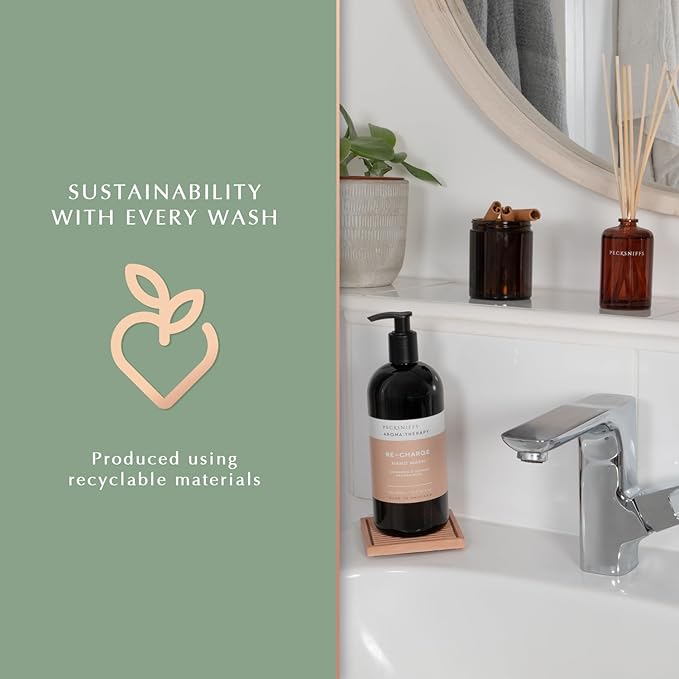 Pecksniffs Moisturizing Hand Wash and Hand & Body Lotion Caddy Set - Aroma:Therapy Re-Charge, 500 ml/16.9 fl oz