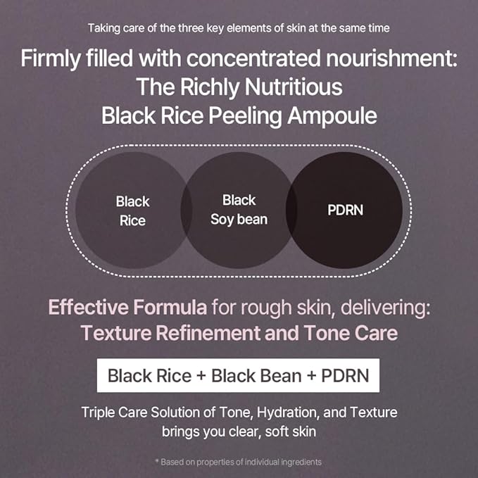 mixsoon Peeling Ampoule - Blackrice exfoliant, Gentle Exfoliating Serum for Smooth, Radiant Skin, Dead Skin Cells Remover 100ml / 3.38 fl.oz. Korean Glass Skin Care