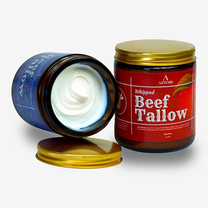 Beef Tallow for Skin - Beef Tallow face and body Balm, Natural Cream, 6 oz (Pack of 1) | Grass-Fed Beef Tallow, All-Natural Moisturizer, Whipped Beef tallow Cream for Smooth Skin, Vitamins A, C, D, E