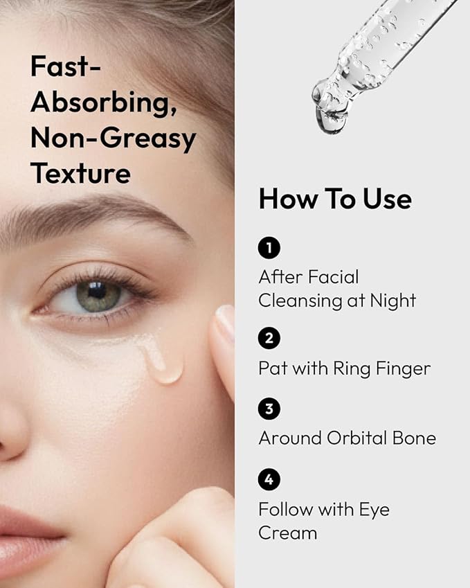 Brio Peptide Eye Serum, Dark Circle & Puffiness Treatment with Haloxyl, Eyeliss & SYN-COLL, Under Eye Serum for Wrinkles, Bags, Tired Eyes - Brightening, Firming, Hydrating - 1 Fl Oz