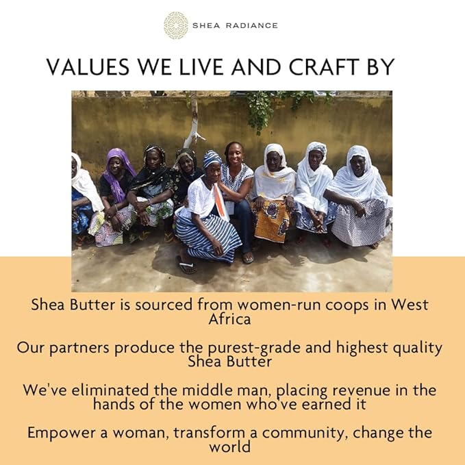 Shea Radiance P.U.R.E Raw Shea Butter | 100% Natural & Unrefined Body Butter | Soothes, Softens, & Increases Collagen | Long Lasting Moisture | Moisturizer for Sensitive Skin | Unscented (7.5 oz)