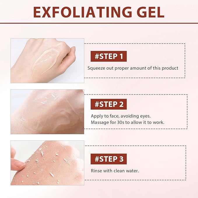 Purifying Exfoliating Gel, Facial Exfoliator Cleanser, Exfoliating Face Scrub, Exfoliating Gel Scrub for Face, Gentle Exfoliating Facial Cleanser for All Skin Types, Cleans Dirt & Oils (3 PCS)