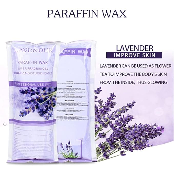 Paraffin Wax Refills, 12 Pack Lavender Scented Paraffin Wax Beads Blocks for Paraffin Bath, Paraffin Wax Machine Refills for Hand Feet Dry Skin,Rrelieves muscle fatigue, Hydration and nourish