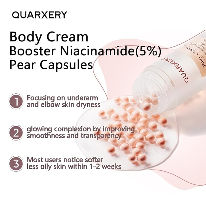 QUARXERY Exfoliating Care Set for Face & Body - 5% Niacinamide Body Cream + Purifying Peeling Gel - Improve Oily, Rough Skin - 2-Step Skincare Routine