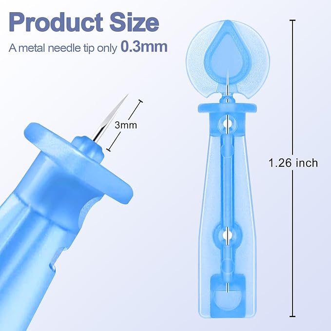 100 Pack Disposable Acne Pimple Popper Needles and 144 Dots Acne Pimple Stickers, for Whitehead Closed Mouth Clear (100 Pack)