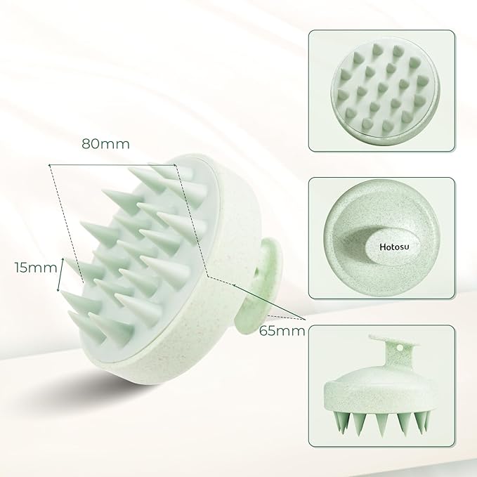 Scalp Massager Brush for Hair Growth – Silicone Scalp Scrubber & Scalp Exfoliator – Manual Scalp Massager Brush for Wet or Dry Use – Hair Massager Scalp Shampoo Brush Tool (Pink)