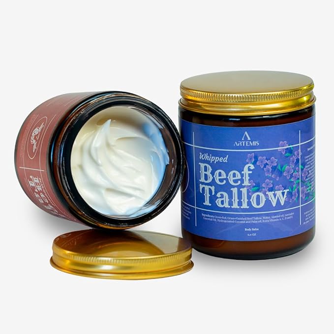 Beef Tallow for Skin - Beef Tallow face and body Balm, Natural Cream, 6 oz (Pack of 1) | Grass-Fed Beef Tallow, All-Natural Moisturizer, Whipped Beef tallow Cream for Smooth Skin, Vitamins A, C, D, E