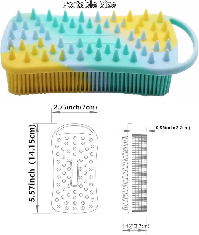 2Pack Dual Sided Silicone Body Scrubber for Exfoliating, Shower&Scalp Massage, 2 in 1 Bath&Shampoo Brush,Soft Body Exfoliator Silicone Loofah Shower Scrubber Brush for All Kinds of Skin