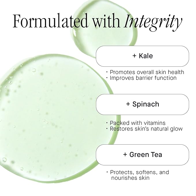 Brandefy Superfood Face Wash & No Needles Niacinamide Serum Duo - Cleanser w/Kale, Green Tea, Spinach, Vitamin C, E, K2 and Serum w/Hyaluronic Acid - Soft, Smooth, Firm & Dewy Skin