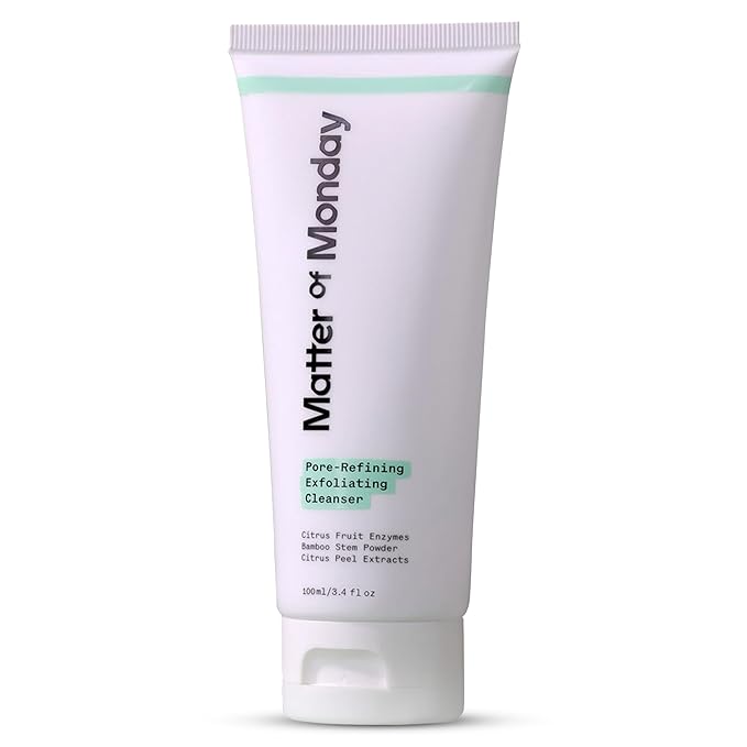 Pore Minimizing Face Wash - Exfoliating Cleanser with Fruit Enzymes & Bamboo - Daily Facial Cleanser for Oily Acne Prone Skin - Deep Pore Cleanser