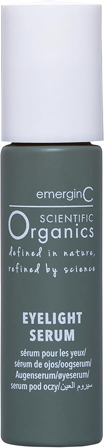 emerginC Scientific Organics Eyelight Serum - Roll On Eye Serum with Plant Stem Cells + Hyaluronic Acid to Combat The Appearance of Dark Circles + Puffiness (0.34 oz, 10 ml)