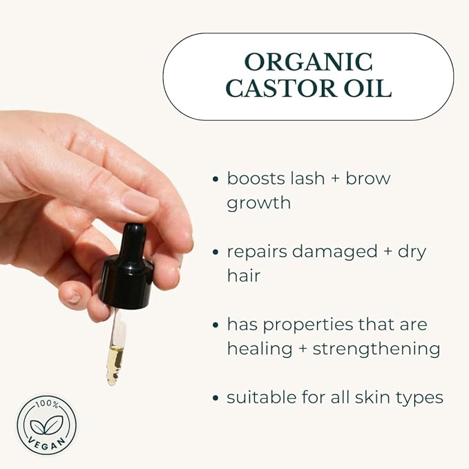 River Birch Organic Castor Oil (2oz) – 100% Pure, Unscented Organic, and Hexane-Free. Promotes Hair, Eyelash, and Eyebrow Growth. Ideal for Hair Treatments & Skin Hydration