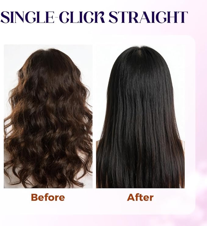 Cordless Hair Straightener Brush, Portable Mini Hair Straightening Brush with 3 Temperature Settings & LED Display, USB Rechargeable Fast Heating Hairs Brush for Travel (Black)